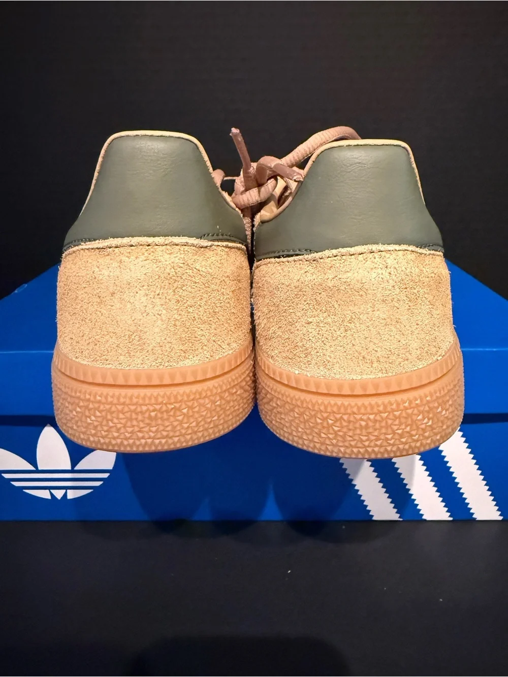 adidas Men’s Handball Spezial Suede Sneakers 8M- Tan/Olive